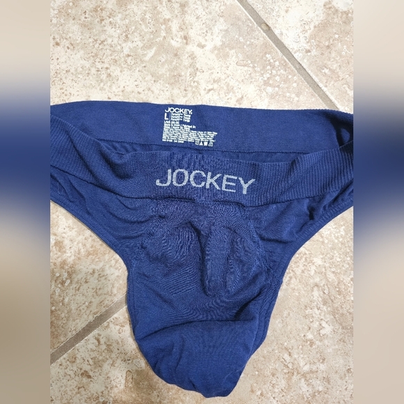 Jockey Mens Thong Navy Microfiber Stretch Underwear Minimalist Athletic Y2K - Picture 4 of 4